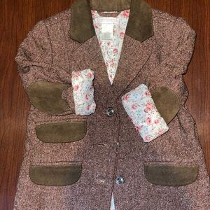 Janie & Jack Toddler's Tweed Jacket with Suede Accents